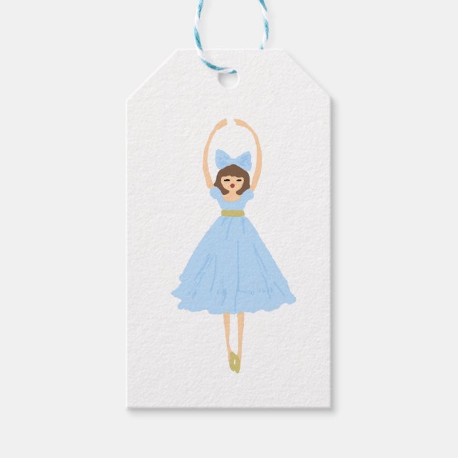 Étiquettes-cadeau Noisette Ballerina Illustration Design Classique (Devant)