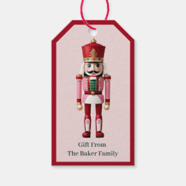 Étiquettes-cadeau Noisette Personnalisé Mignon Rose Rouge Noël