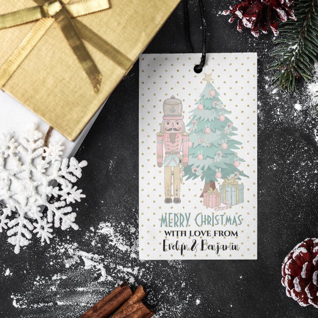 Étiquettes-cadeau Noisette rose Noël personnalisé (Créateur téléchargé)