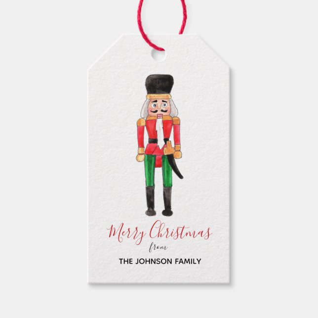 Étiquettes-cadeau Noisette soldat Joyeux Noël (Devant)