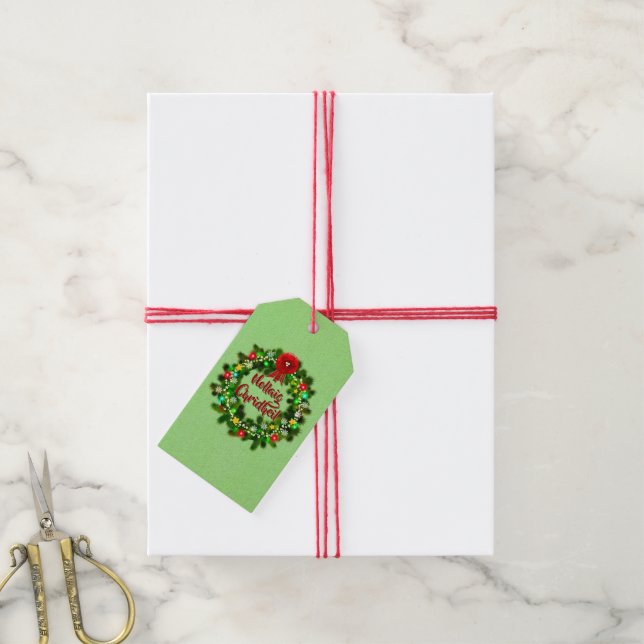 Étiquettes-cadeau Nollaig Chridheil Noël écossais (Avec de la ficelle)
