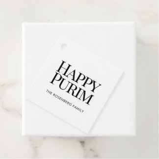 Étiquettes Cadeau Nom de famille classique Joyeux Pourim