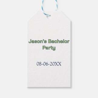 Étiquettes-cadeau Nom de la fête de Bachelor date simple minimal mei