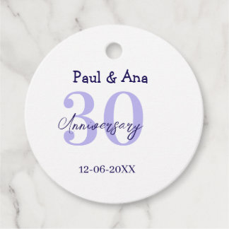Étiquettes Cadeau nom de lettre gras violet 30e anniversaire simple