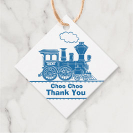 Étiquettes Cadeau Nom du garçon loco bleu blanc anniversaire merci