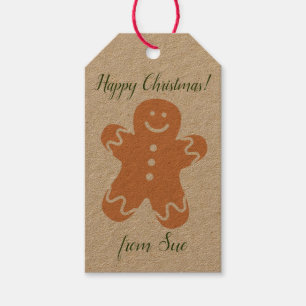 Étiquettes-cadeau Nom personnalisé Noël pain d'épices Cookie Tags ca