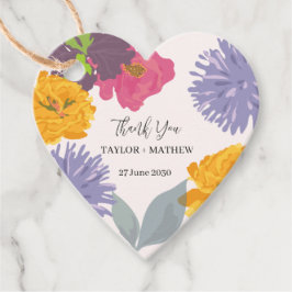 Étiquettes Cadeau Noms Abstraits de couple de Mariages floraux