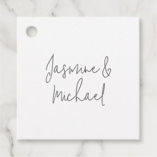 Étiquettes Cadeau Noms de couple de calligraphie chic adorables 