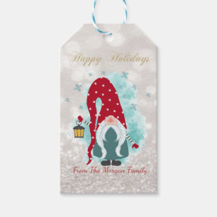 Étiquettes-cadeau Nordic Cute Gnome Parties scintillant Bokeh