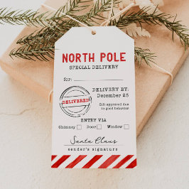 Étiquettes-cadeau North Pole Special Delivery Tag From Santa Claus