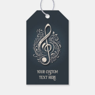 Étiquettes-cadeau Note de clic musicale de texte personnalisé