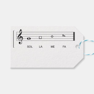 Étiquettes-cadeau Notes de forme FA SOL LA ME 10