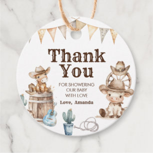 Étiquettes Cadeau Notre petit Baby shower sauvage de l'Ouest