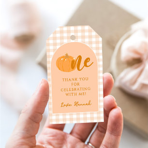 Étiquettes-cadeau Notre petit Citrouille Boho Orange 1er anniversair
