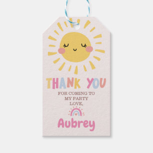 Étiquettes-cadeau Notre petit Merci d'anniversaire soleil