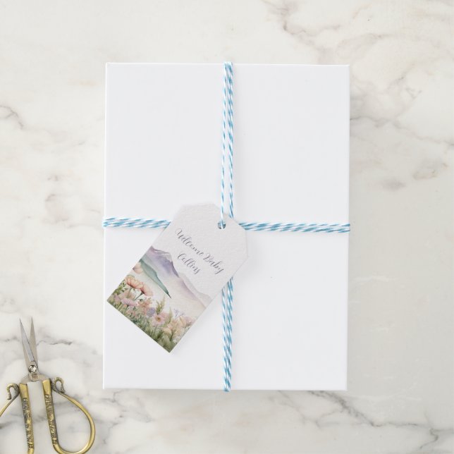 Étiquettes-cadeau Notre plus grand baby shower d'aventure (Avec de laficelle)