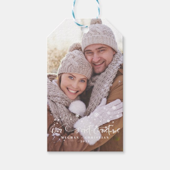 Étiquettes-cadeau Notre première fête de Noël (Devant)