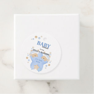 Étiquettes Cadeau Nounours couchage mignon Twin Baby Boys Douche Fa