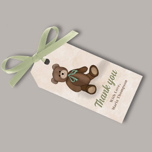 Étiquettes-cadeau Nounours de remerciement pour une Baby Shower ador