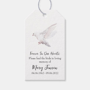 Étiquettes-cadeau Nourrir l'oiseau Dove semence paquet funérailles c