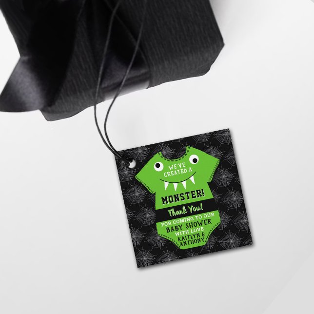 Étiquettes Cadeau "Nous avons créé un monstre" Baby shower Halloween (Créateur téléchargé)
