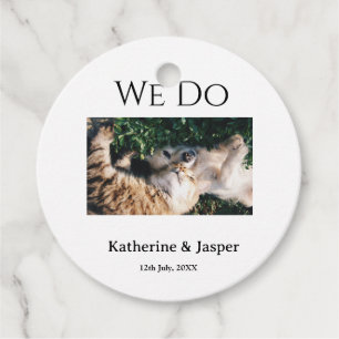 Étiquettes Cadeau Nous faisons mariage fiançailles nom animal photo 