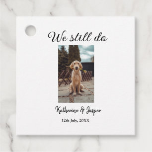 Étiquettes Cadeau Nous faisons toujours mariage couple animal photo 