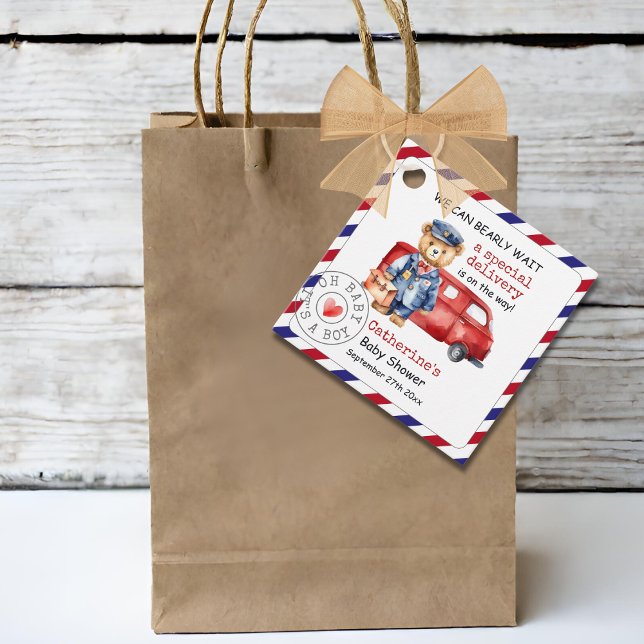 Étiquettes Cadeau Nous pouvons attendre avant le Baby shower de livr (Créateur téléchargé)