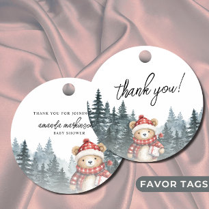 Étiquettes Cadeau Nous pouvons attendre le Baby shower d'hiver