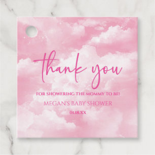 Étiquettes Cadeau Nous Sommes Sur Cloud Neuf Baby shower Rose