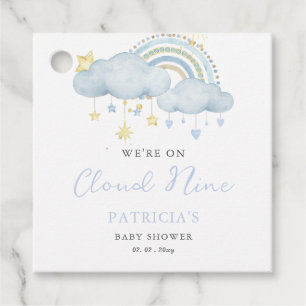 Étiquettes Cadeau Nous sommes sur Cloud Nine Boy Baby shower
