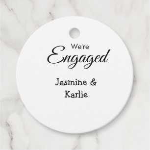 Étiquettes Cadeau Nous sommes un couple fiancé nom romantique simple