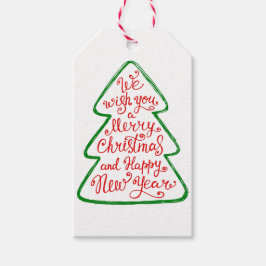 Étiquettes-cadeau Nous vous souhaitons un joyeux Noël Arbre voeux