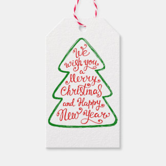 Étiquettes-cadeau Nous vous souhaitons un joyeux Noël Arbre voeux