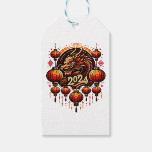 Étiquettes-cadeau nouvel an chinois 2024