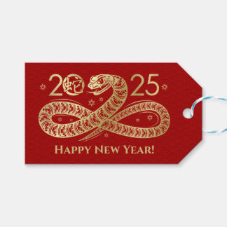 Étiquettes-cadeau Nouvel an chinois du serpent 2025