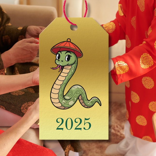 Étiquettes-cadeau Nouvel An chinois du serpent 2025 cadeaux (Créateur téléchargé)