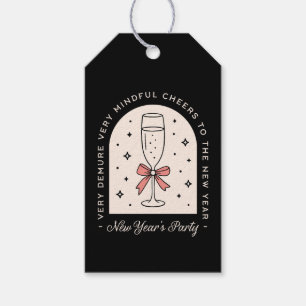Étiquettes-cadeau Nouvel an fêté fêté noir coquette noir