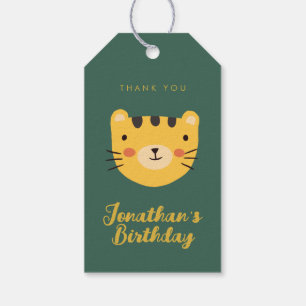 Étiquettes-cadeau Nouvel anniversaire du Tigre mignon merci