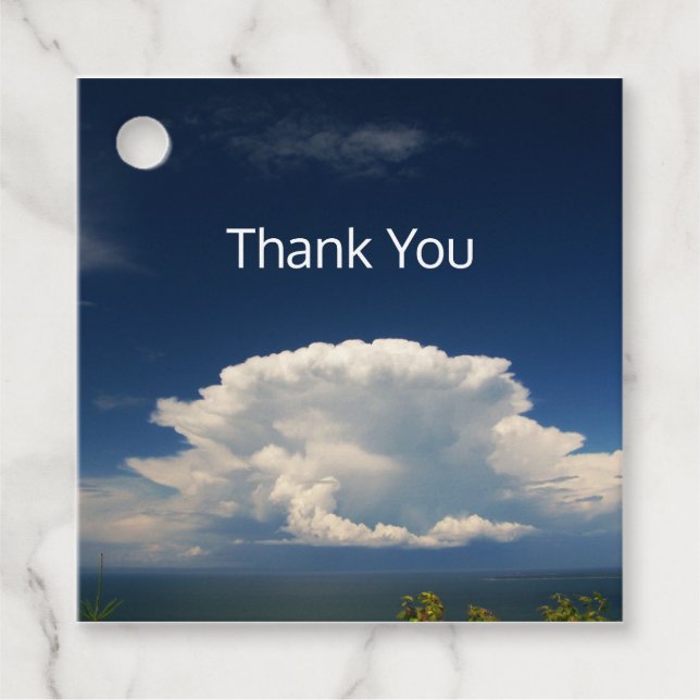 Étiquettes Cadeau Nuage de Puffy blanc (Devant)