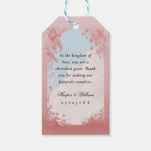 Étiquettes-cadeau Nuages de rêve rose floral mariage