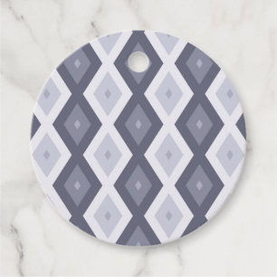 Étiquettes Cadeau Nuances de bleu gris motif diamant