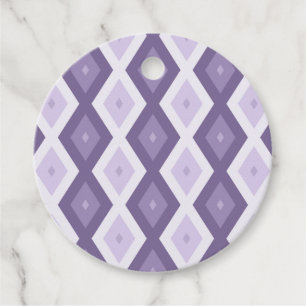 Étiquettes Cadeau Nuances de lavande motif diamant