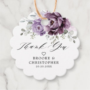 Étiquettes Cadeau Nuances de pourpre Dusty fleurs Moody Floral Maria