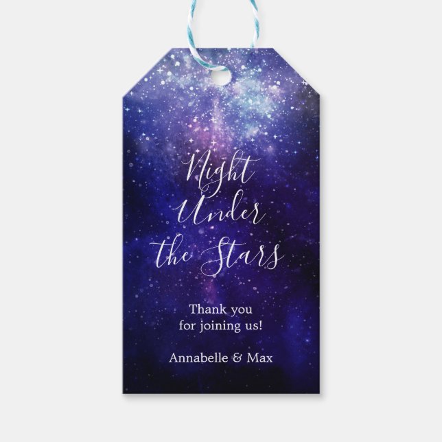 Étiquettes-cadeau Nuit sous les étoiles Galaxy Merci (Devant)