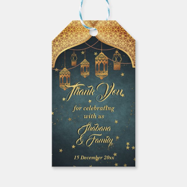 Étiquettes-cadeau nuits arabes Mehndi Henna célébration faveur (Devant)