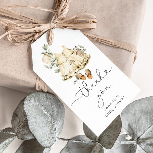 Étiquettes-cadeau Nursery bohème au eucalyptus arc-en-ciel baby show