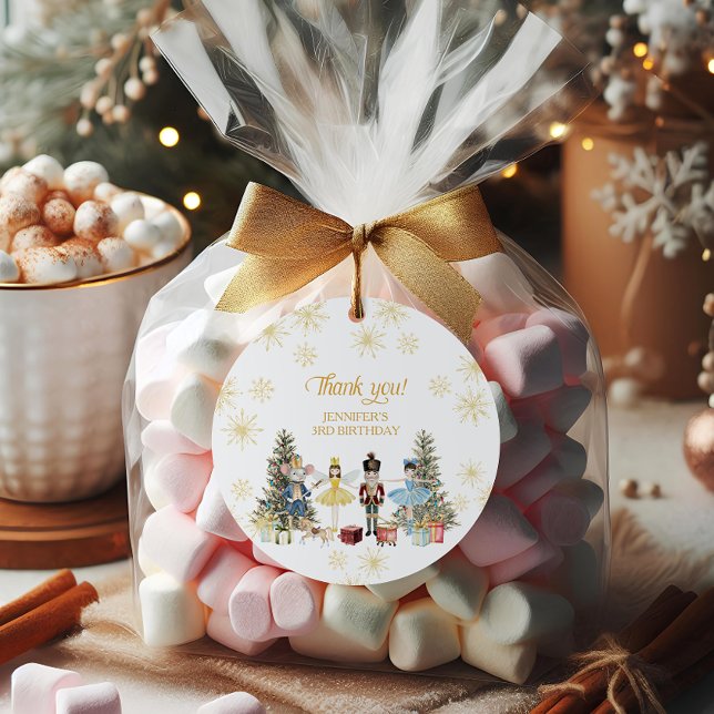 Étiquettes Cadeau Nutcracker Anniversaire Merci de fête (Créateur téléchargé)