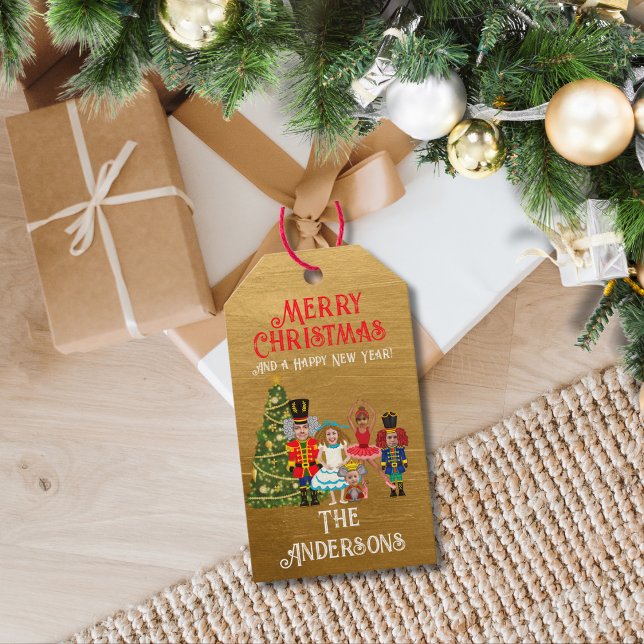 Étiquettes-cadeau Nutcracker Famille de cinq amusants Noël (Créateur téléchargé)