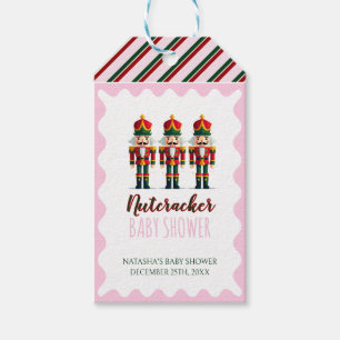 Étiquettes-cadeau Nutcracker rose fille Baby shower de Noël
